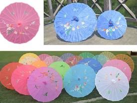 Paragua chico bamboo tela estampada